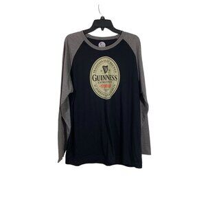 Guinness Extra Stout Long Sleeve Raglan Tee 2X Black/Gray